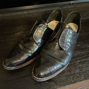 Freda Salvador Embossed Croc D'Orsay Oxford